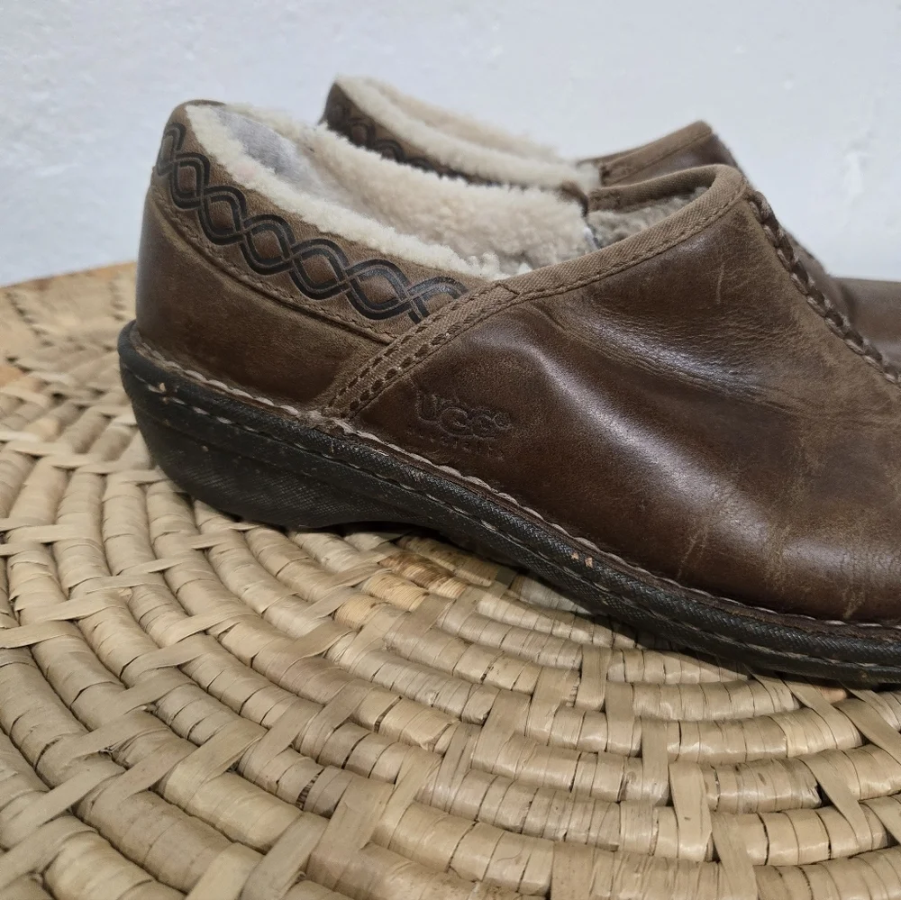 UGG Brown Distressed Leather Loafer